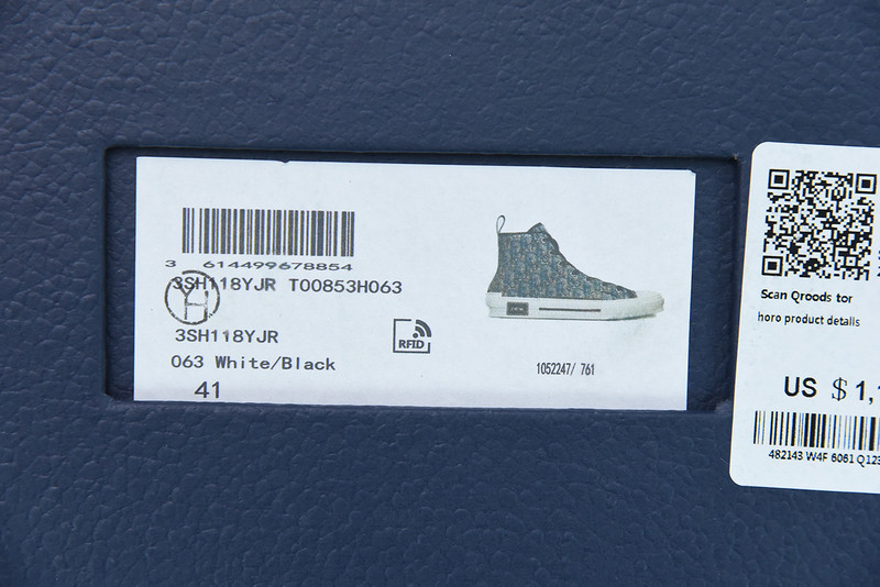 dio* b23 oblique high-top sneaker