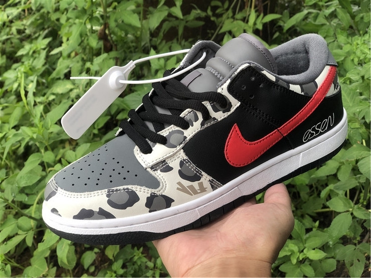 nike sb dunk low grey black university red cu1727-006