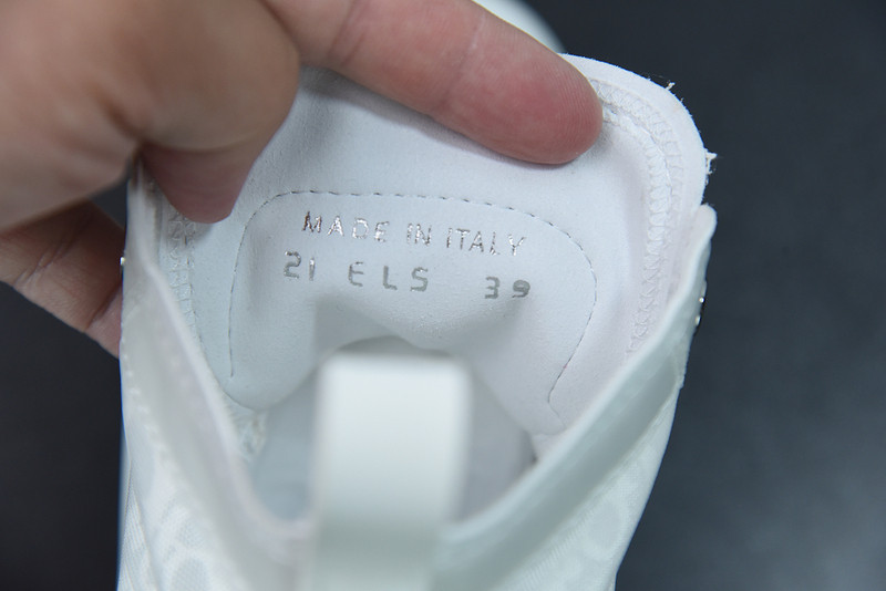 dio* b23 oblique high-top white sneaker