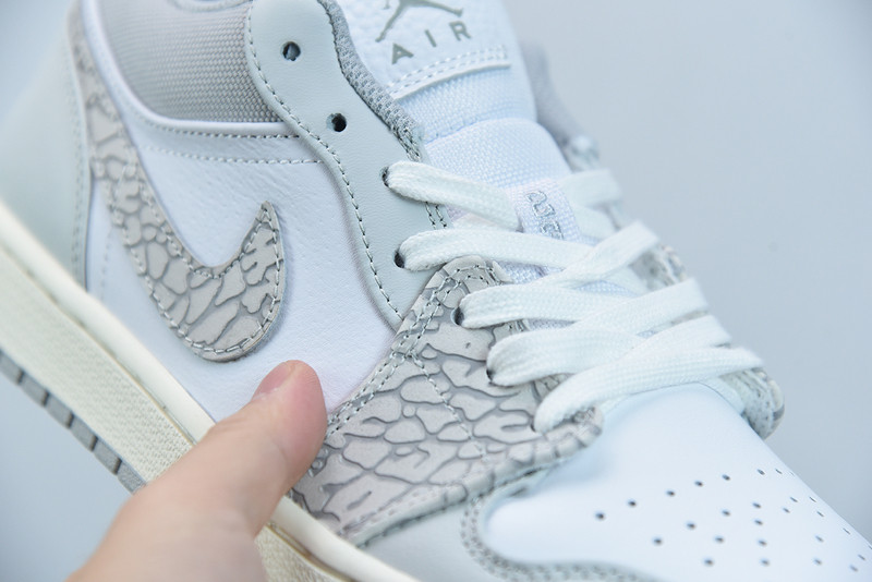 air jordan 1 low prm with grey elephant print dh4269-100