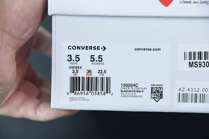 cdg play x converse