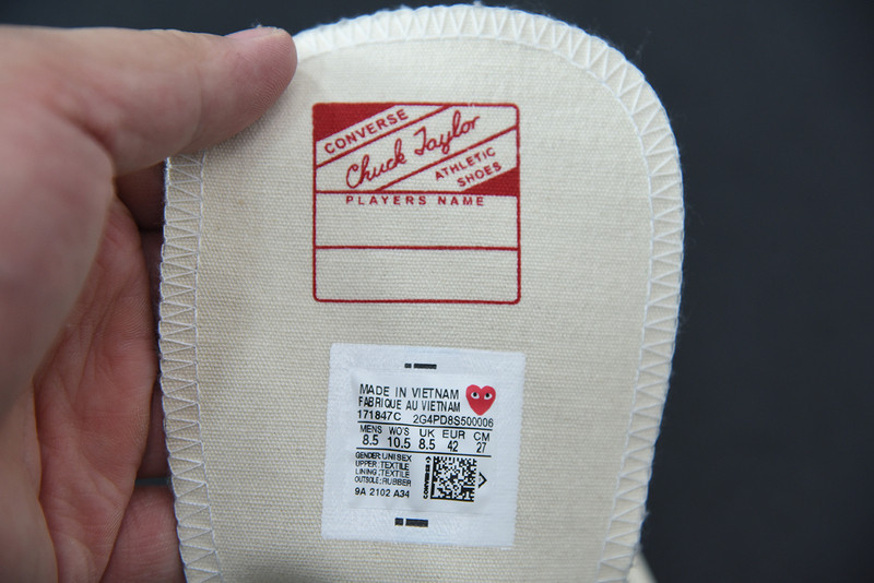 cdg play x converse grey