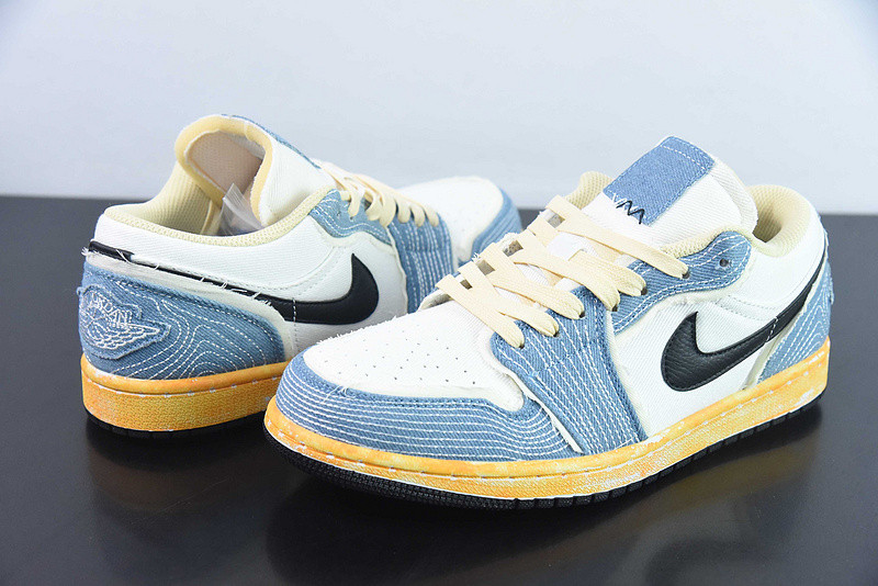air jordan 1 low sashiko denim fn7670-493