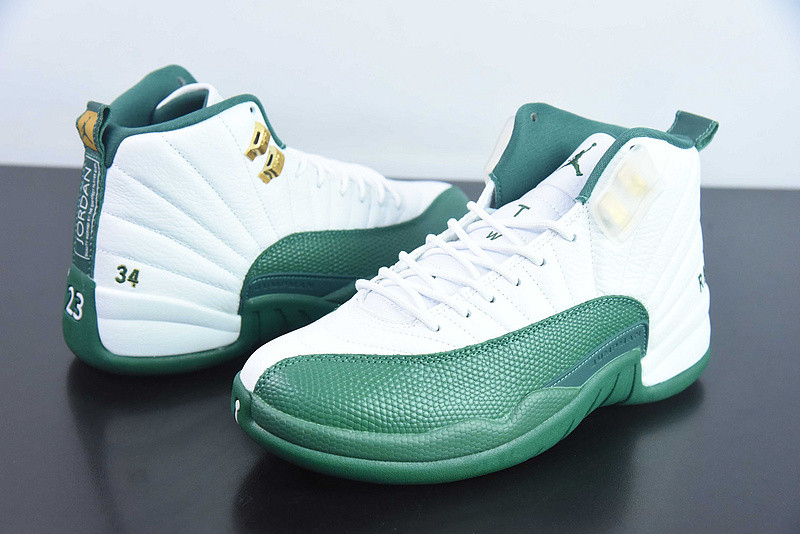 air jordan 12 white and green