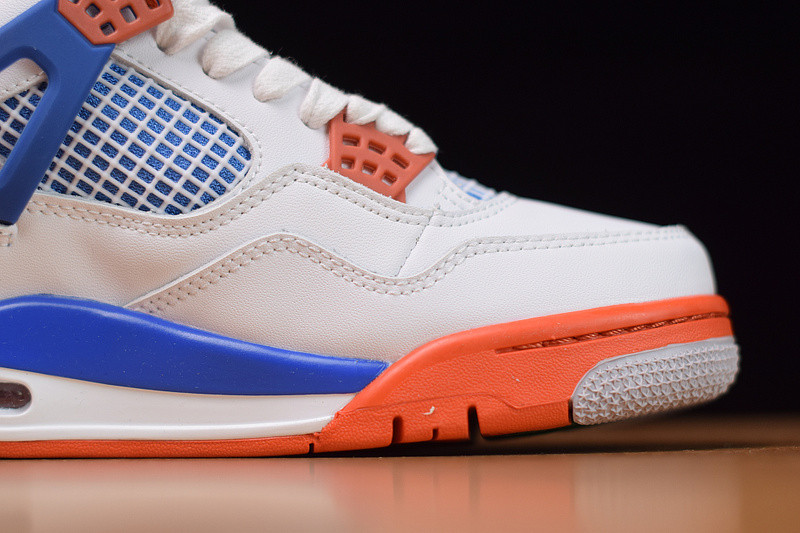air jordan 4 retro “knicks” white/royal blue-orange 308497-171