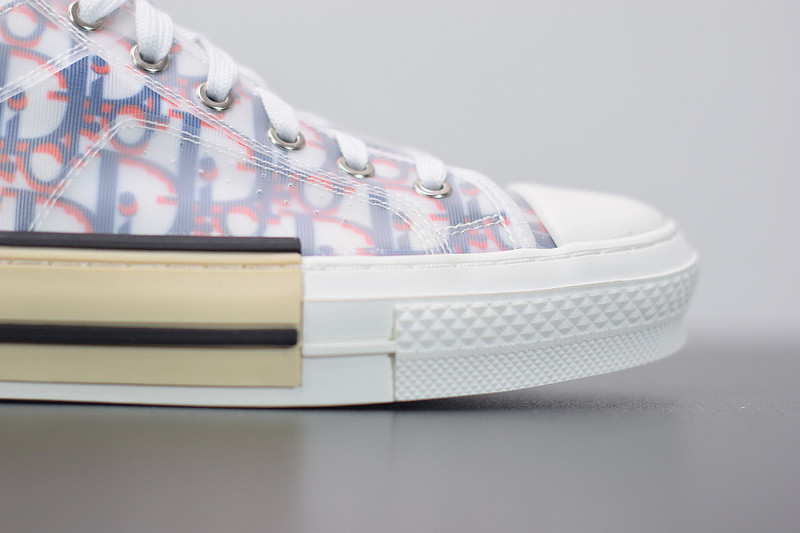 dio* b23 low-top sneaker in blue & red oblique