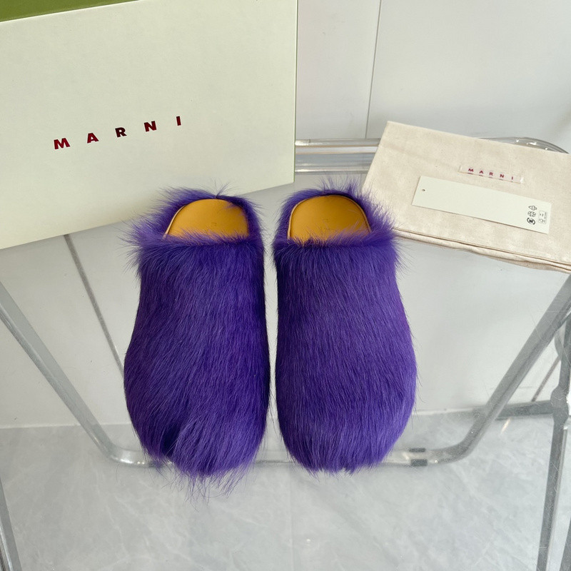 Marni calf hair slippers