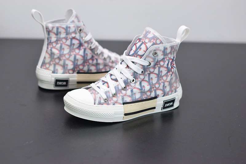 dio* b23 high-top sneaker in blue & red oblique