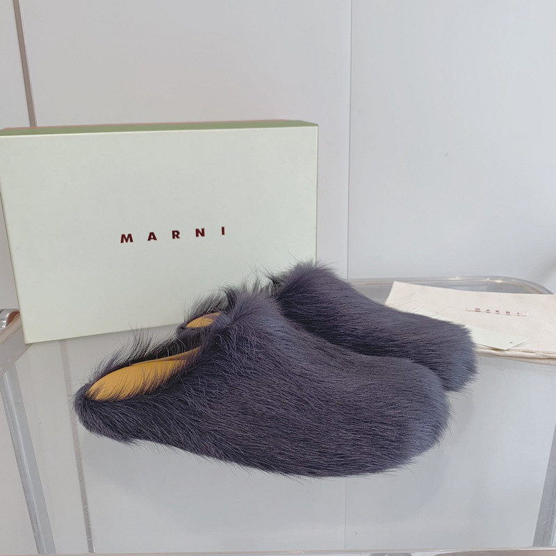 Marni calf hair slippers