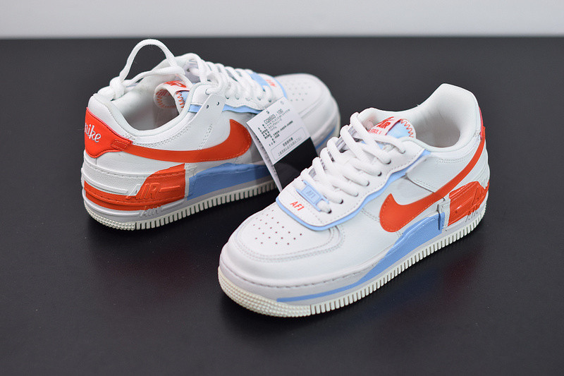 nike air force 1 shadow "summit white team orange" cq9503-100